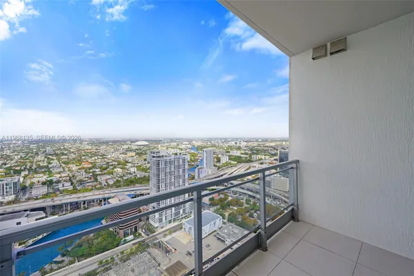 a view of city from balcony