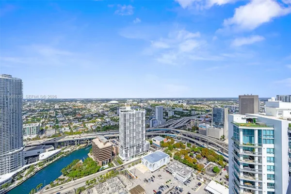 a view of a city from a balcony