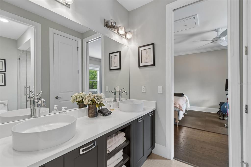 17001 Midas Lane Lutz, FL 33549 - Photo 64 of 100 a bathroom with a sink double vanity and a mirror