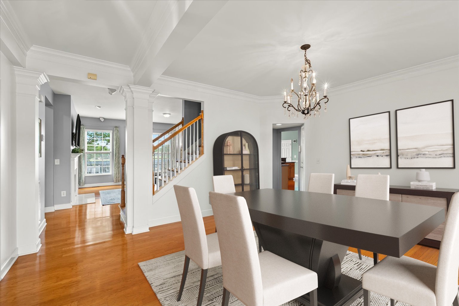 4055 Williford Way Spring Hill, TN 37174 - Photo 4 of 37 a dining room with furniture a chandelier and wooden floor