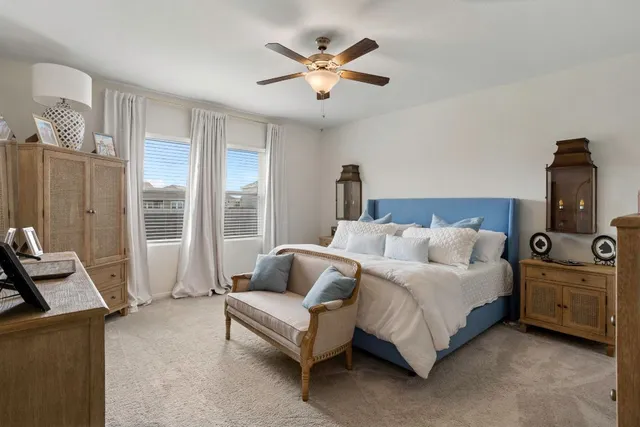 a workspace with furniture and window