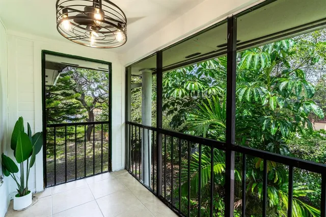 a view of a porch with a yard