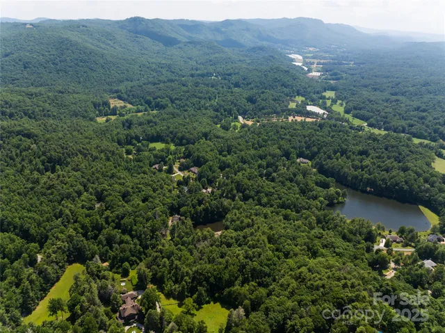 a view of a house with a street lush green forest