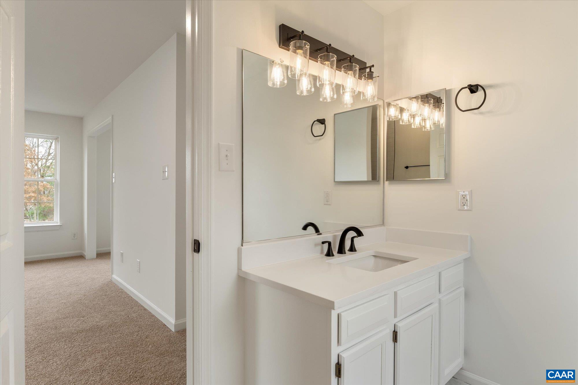 1600 Old Brook Road Charlottesville, VA 22901 - Photo 23 of 48 a bathroom with a sink a mirror a glass door and shower