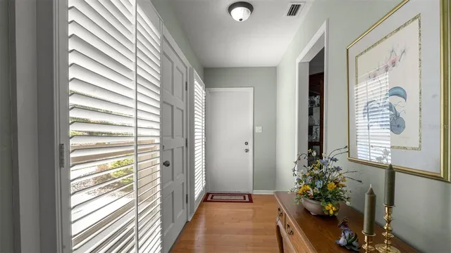 a front view of a house with a entryway