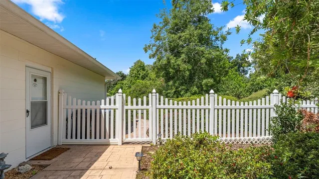 a view of a pathway with plants