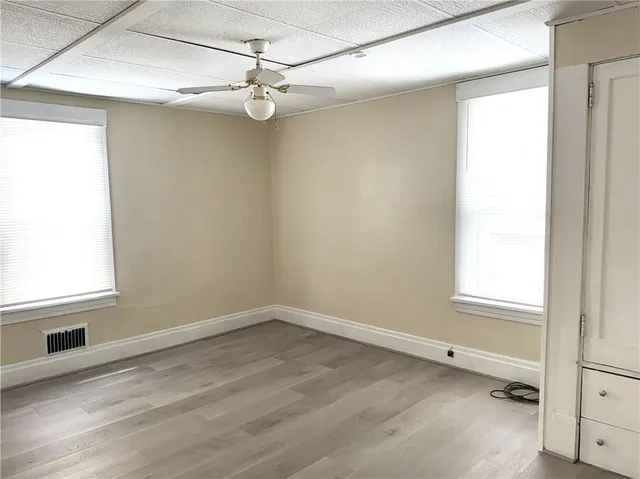 an empty room with a window