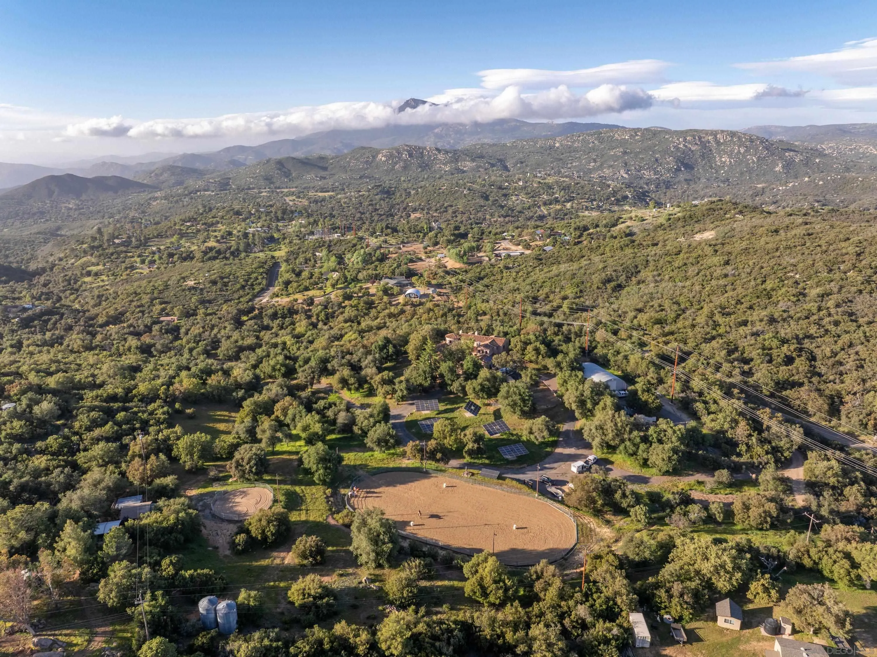 23835 Viejas Grade Road Descanso, CA 91916 - Photo 48 of 50 an aerial view of residential house with yard and mountain view in back