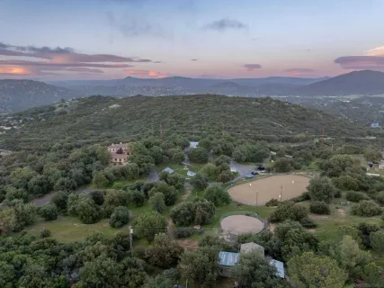 a view of city and mountain