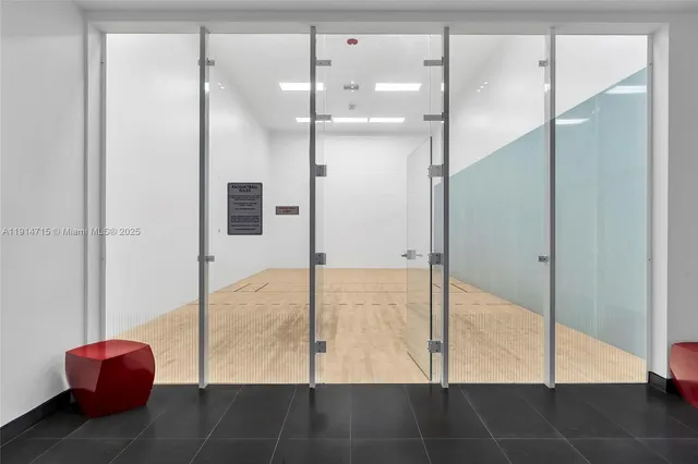 a view of a hallway with closet