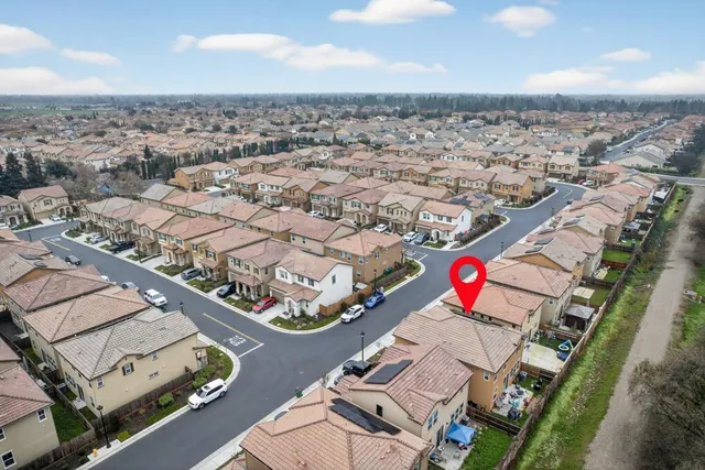 an aerial view of a city