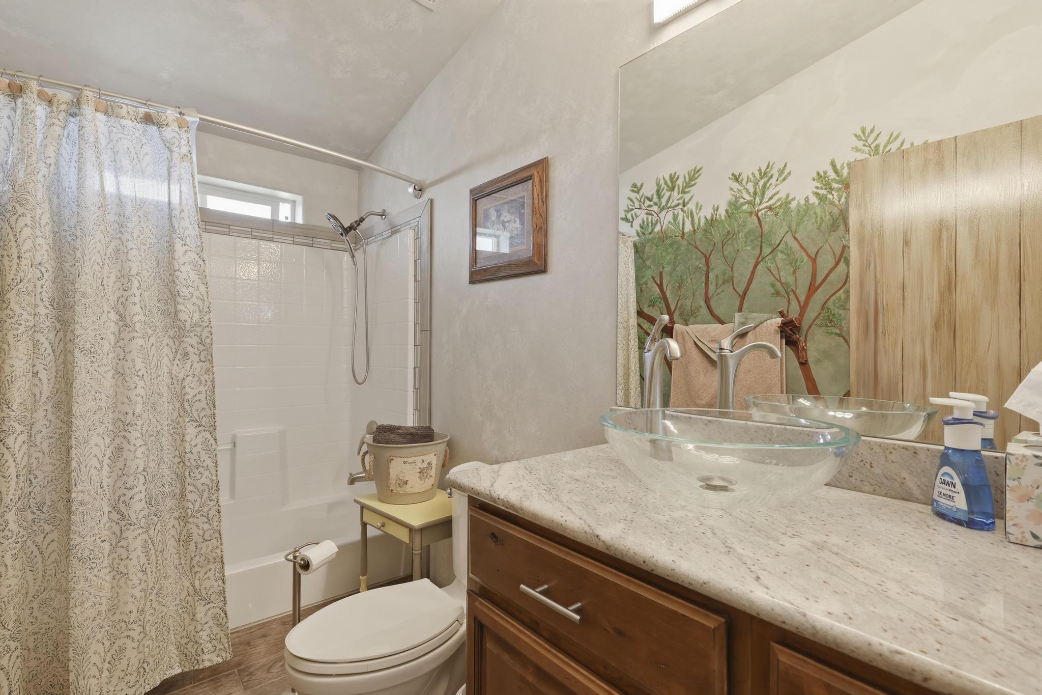 1211 Heather Circle Payson, AZ 85541 - Photo 17 of 51 a bathroom with a granite countertop sink toilet and shower