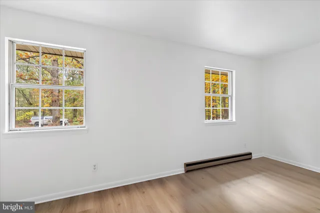 an empty room with a window