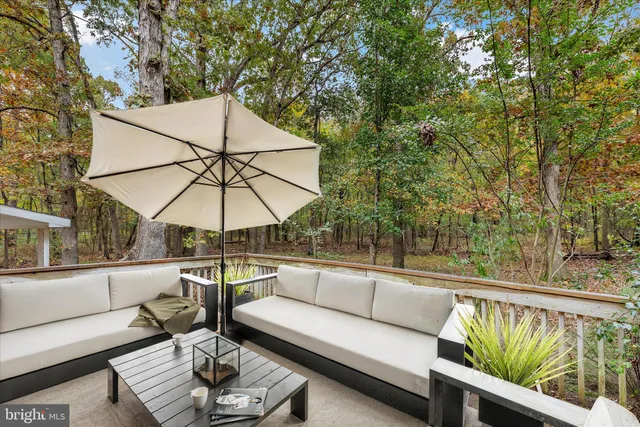 a view of a wooden deck