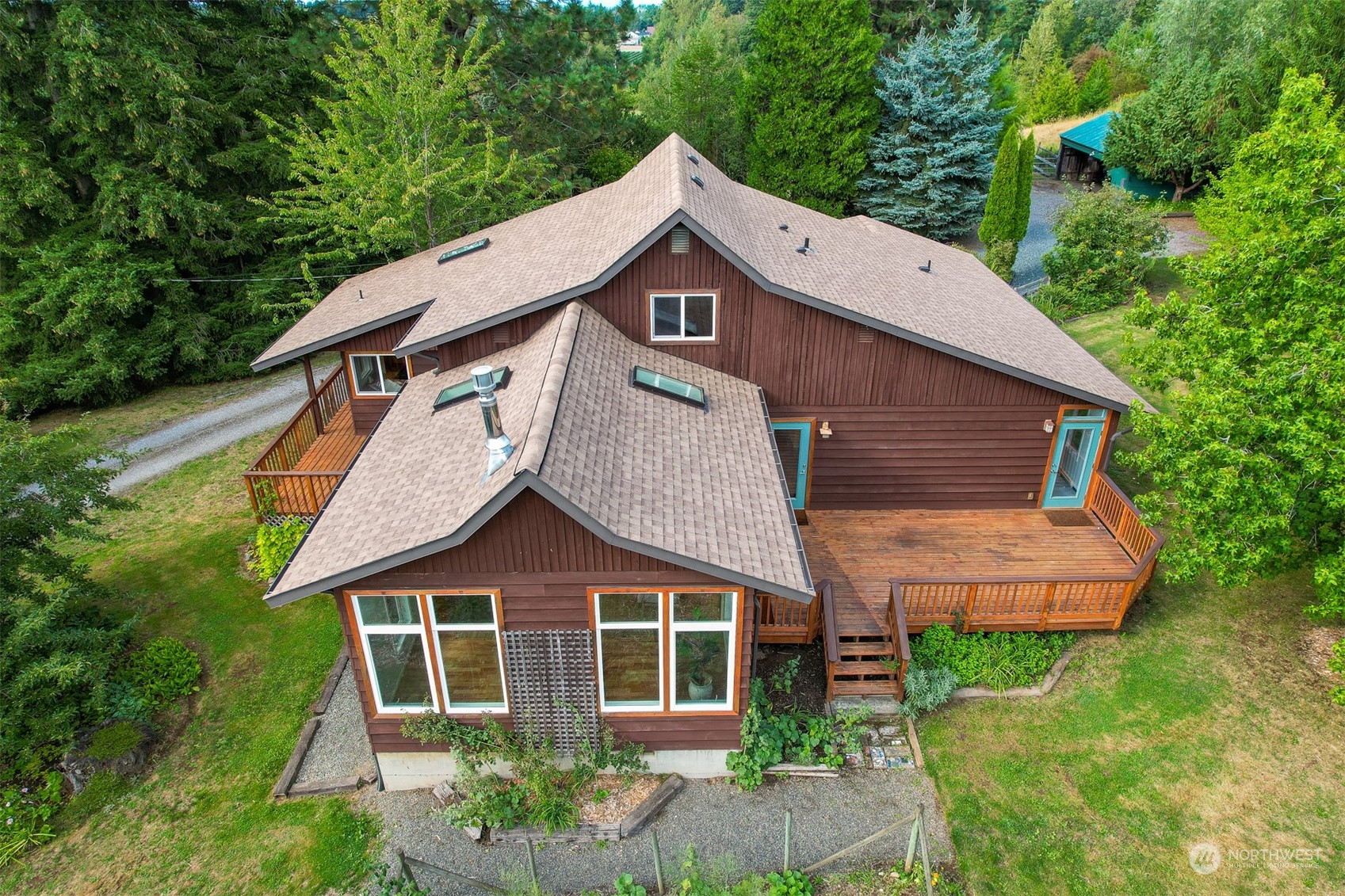 6366 Mission Road Everson, WA 98247 - Photo 3 of 40 a aerial view of a house with a yard