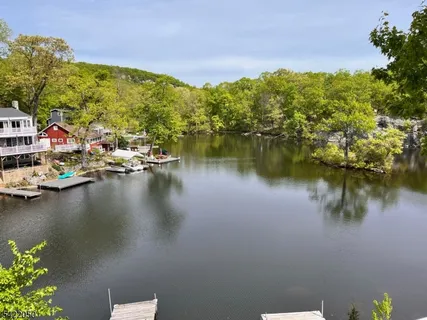 a view of a lake with houses