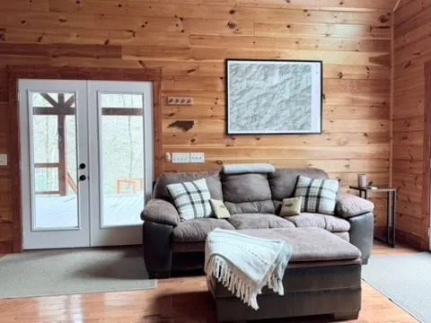 a view of entryway with wooden floor