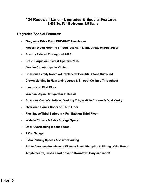 124 Rosewall Lane Cary, NC 27511 - Photo 3 of 32 Special Features & Benefits_124 Rosewall