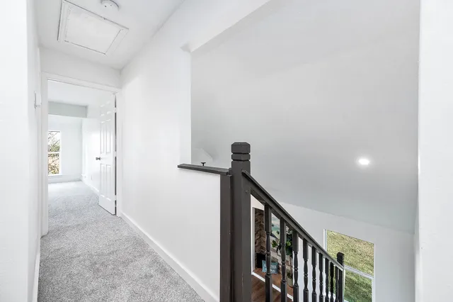 a view of a hallway with a elevator