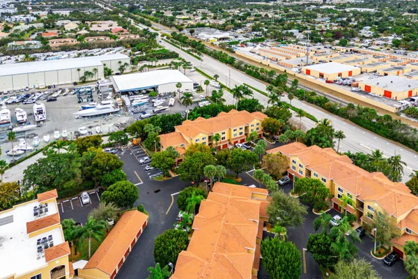 an aerial view of a city