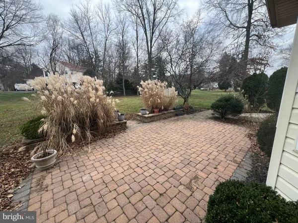 a view of a pathway with a yard