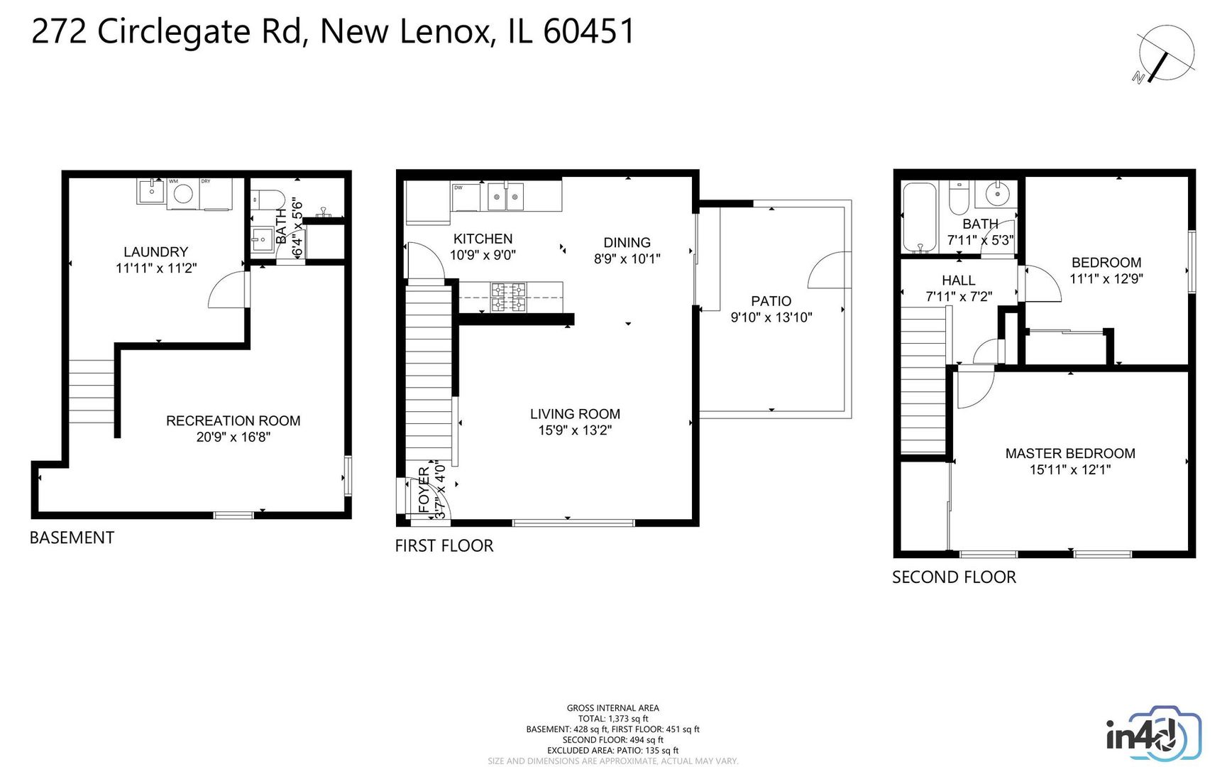 272 Circlegate Road New Lenox, IL 60451 - Photo 24 of 24 a picture of a floor plan