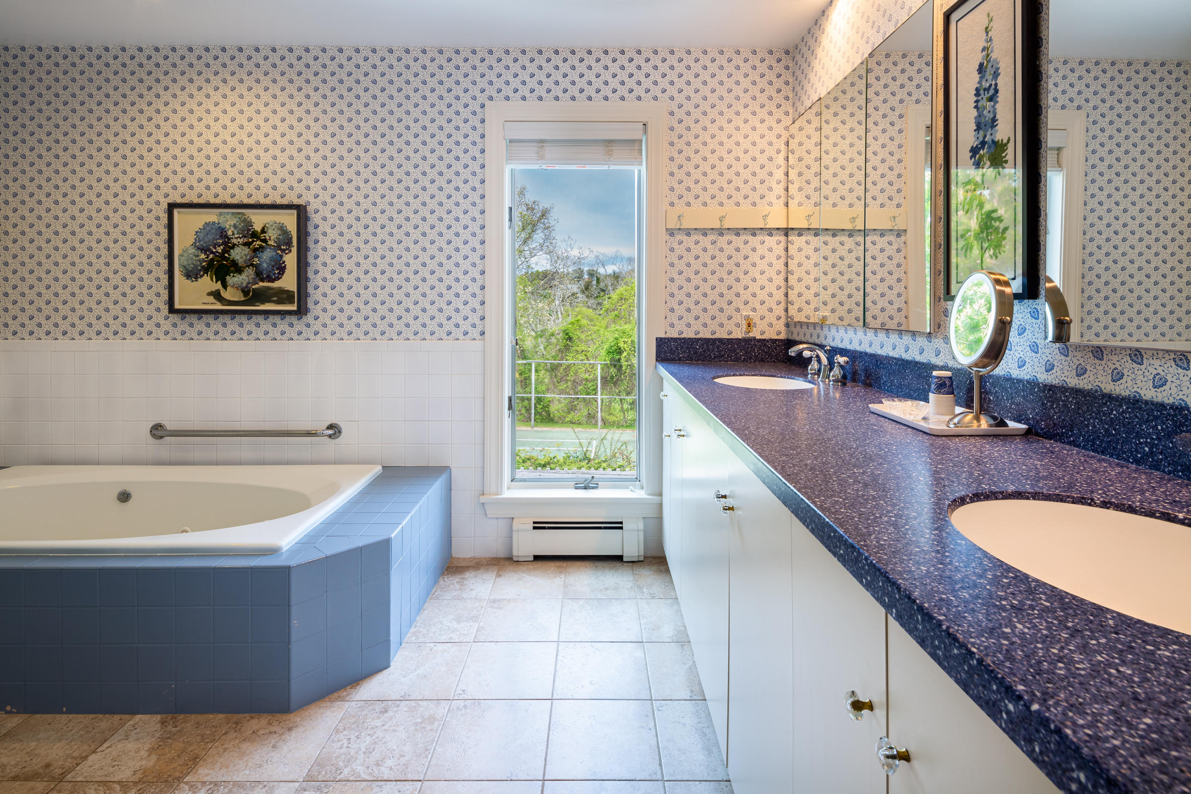 265 Bay Road Harwich, MA 02645 - Photo 14 of 38 a bathroom with a granite countertop tub sink and mirror