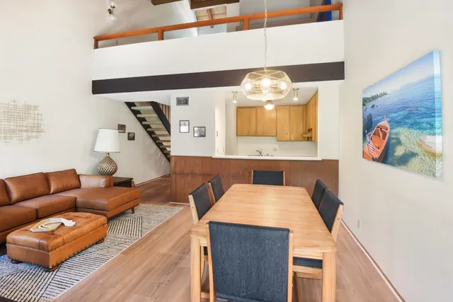 a living room with furniture and rug