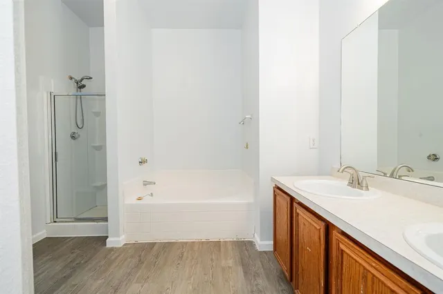 a bathroom with a sink and a bathtub