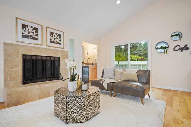 4076 Crest Road Pebble Beach, CA 93953 - Photo 14 of 46 a living room with furniture and a fireplace