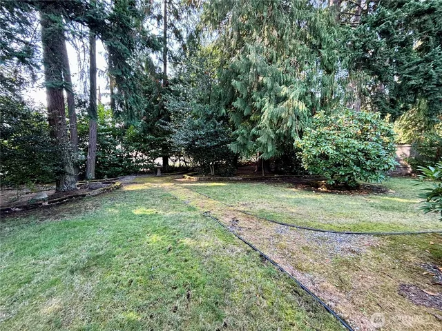 a view of outdoor space with deck and yard
