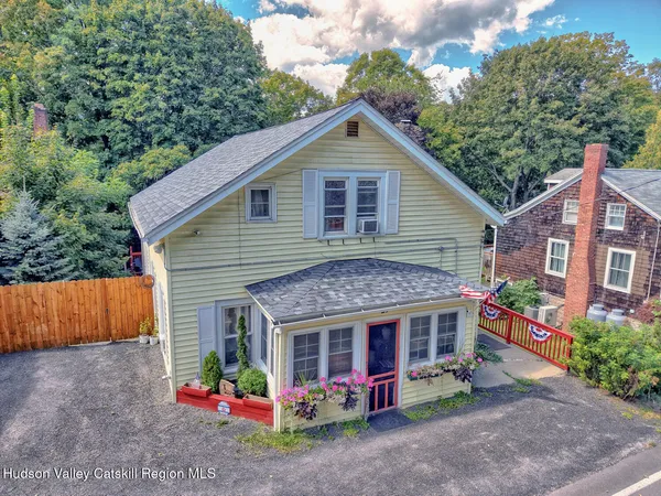 an aerial view of a house