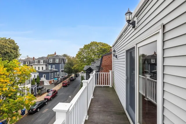 a balcony with city view