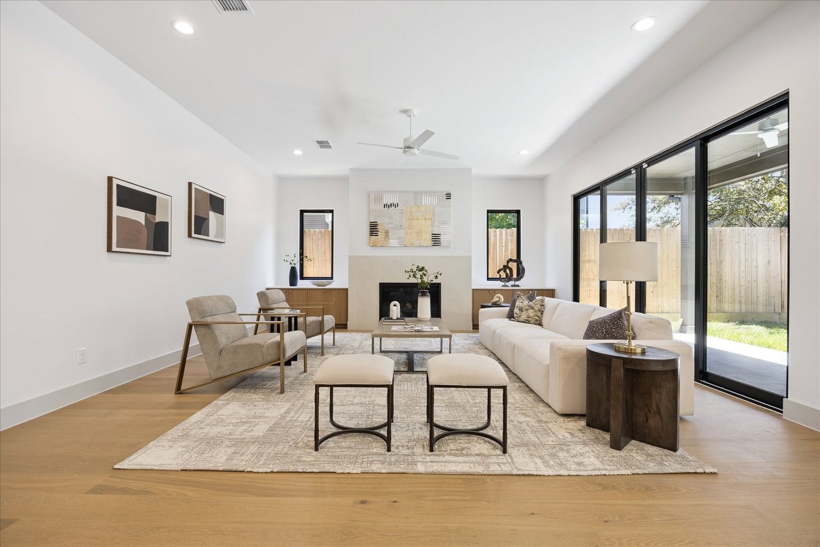 1209 Willard Street Houston, TX 77006 - Photo 12 of 35 a living room with furniture and a fireplace