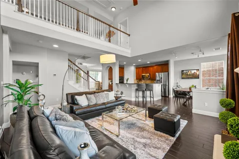 a living room with furniture