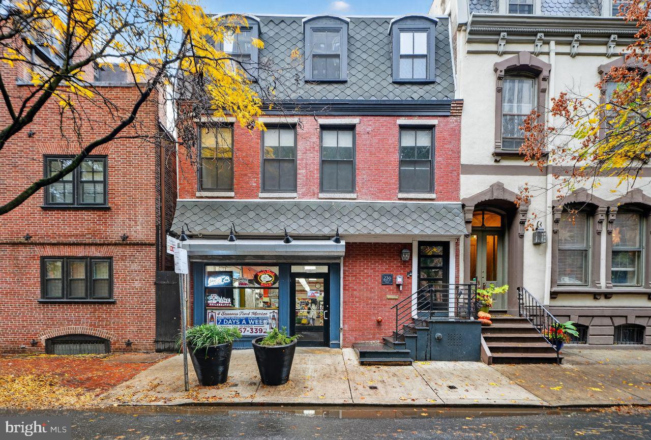 a front view of multiple houses
