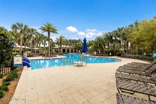 a view of road with palm trees