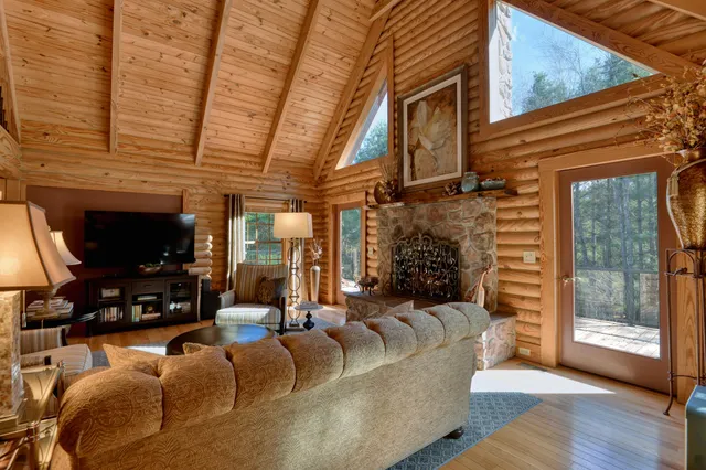 a living room with furniture