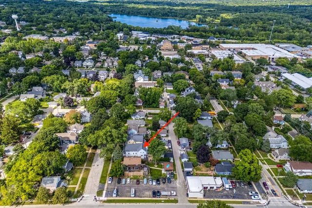 an aerial view of multiple house