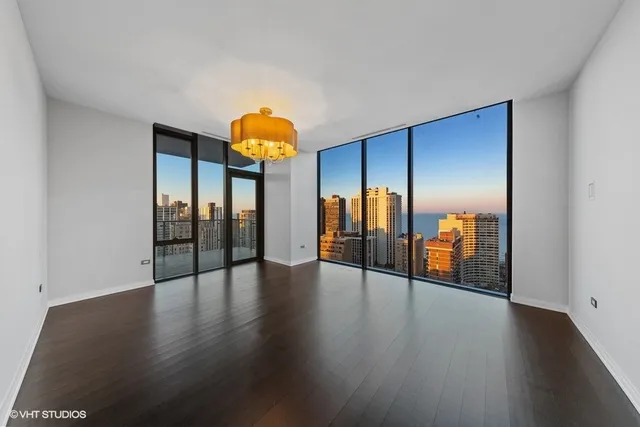 a view of a city with tall buildings