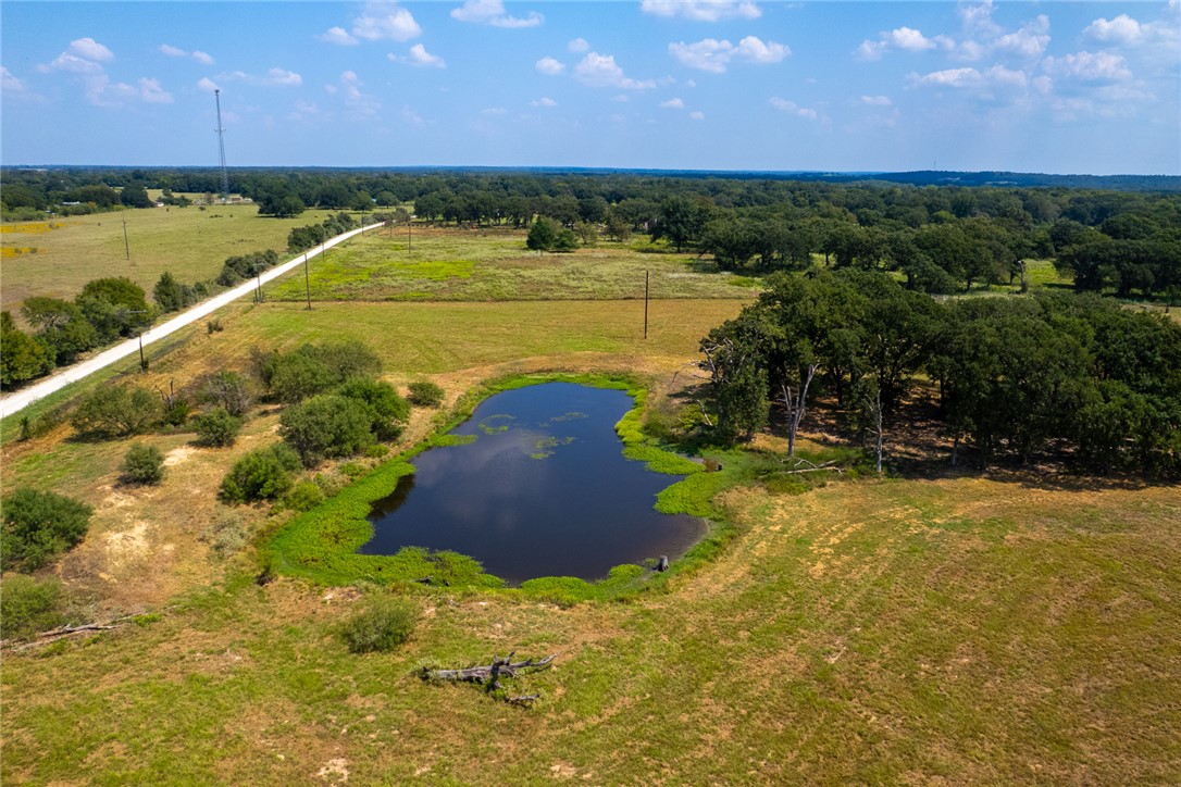 11733 Winstead Lane Calvert, TX 77837 - Photo 17 of 26 Aerial view of sparsely populated area with a large body of water and a tree filled landscape