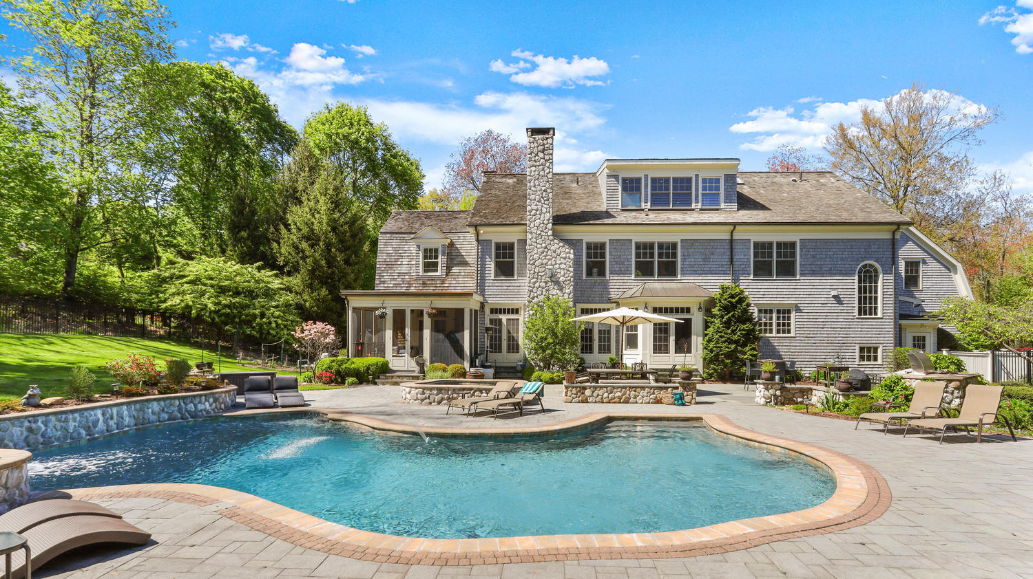 8 Wakeman Road Westport, CT 06880 - Photo 31 of 41 a view of a house with swimming pool and a sitting area