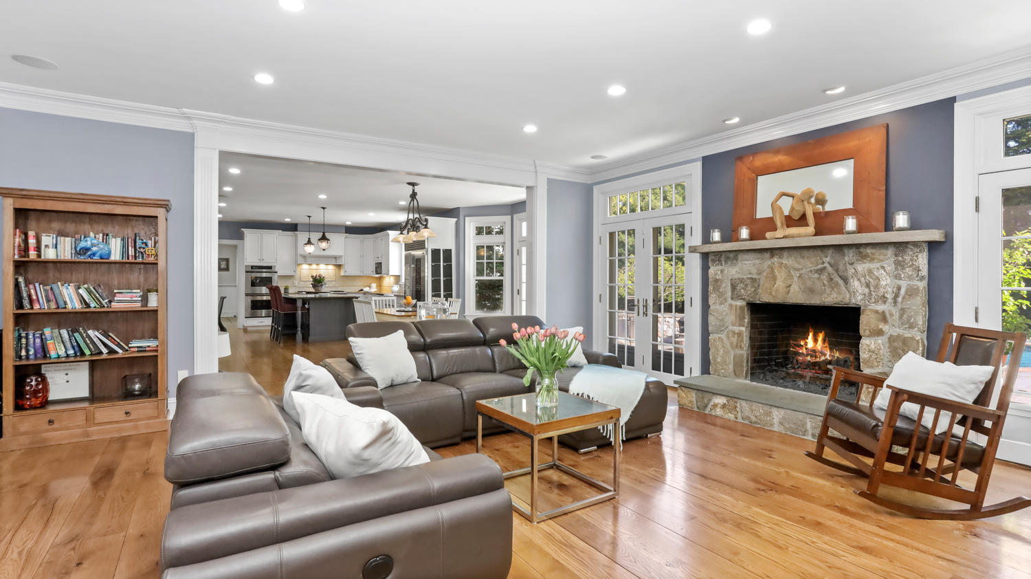 8 Wakeman Road Westport, CT 06880 - Photo 9 of 41 a living room with furniture and a fireplace