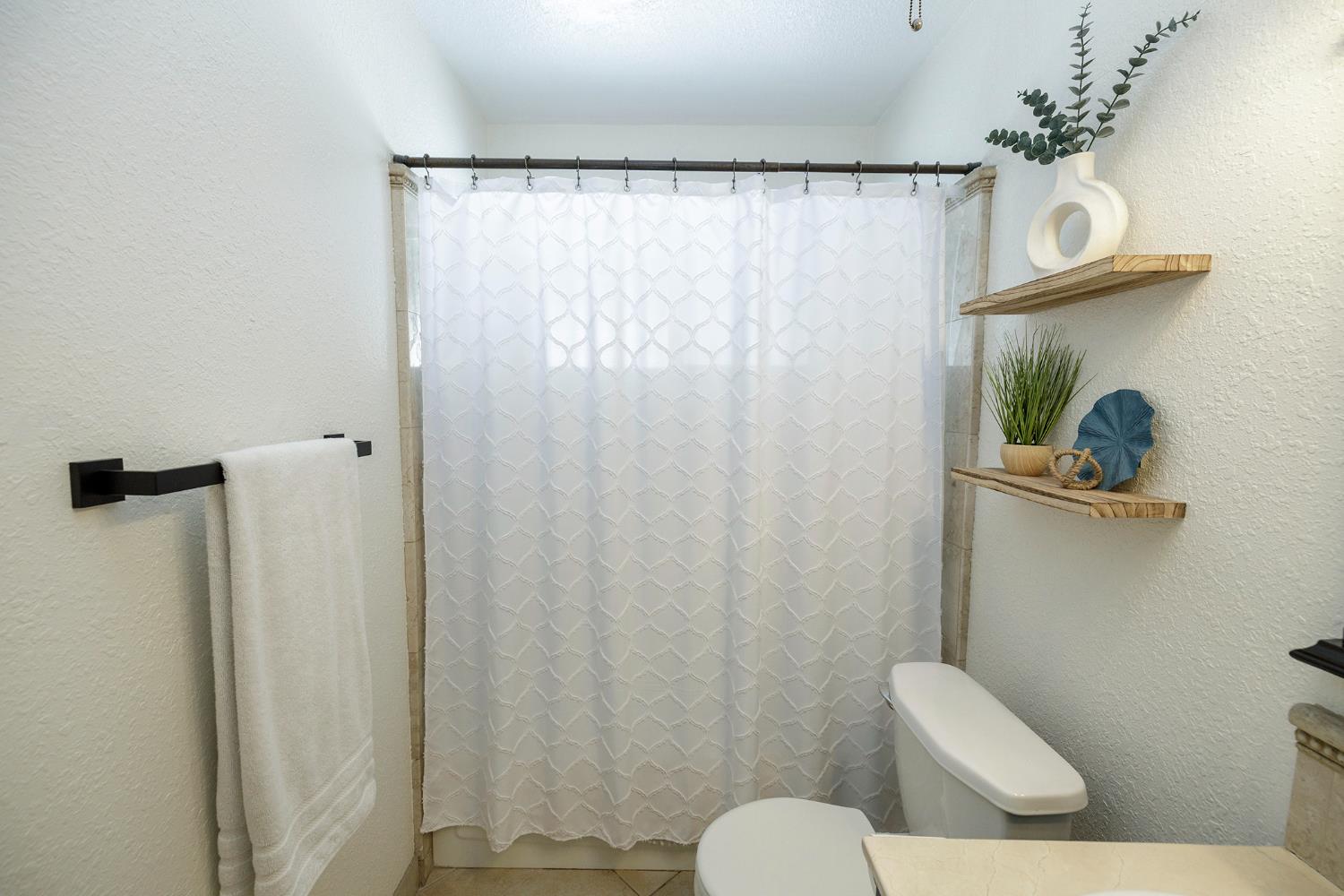 230 Meyenberg Avenue Ripon, CA 95366 - Photo 41 of 52 a white toilet sitting next to a shower curtain
