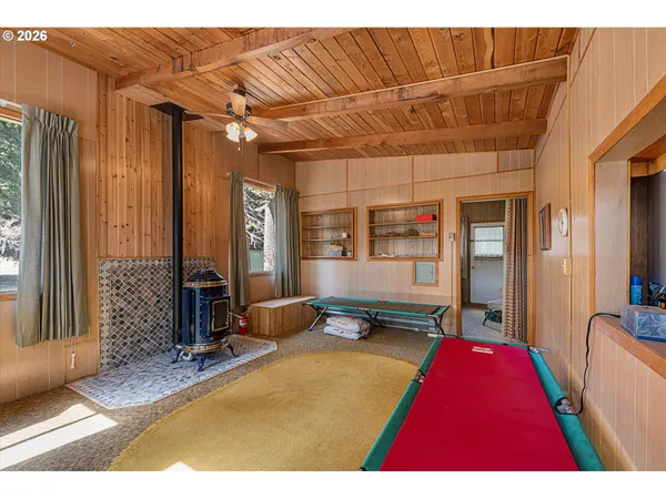 a living room with a couch and a table