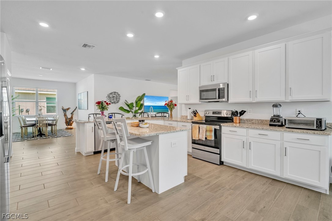 17388 Walnut Run Drive Alva, FL 33920 - Photo 5 of 24 a kitchen with white cabinets and stainless steel appliances