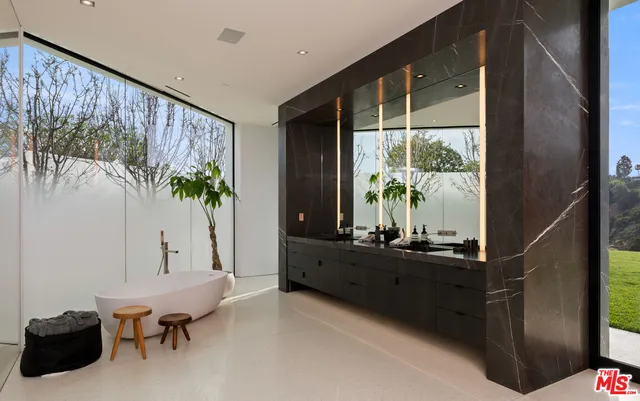 a living room with furniture