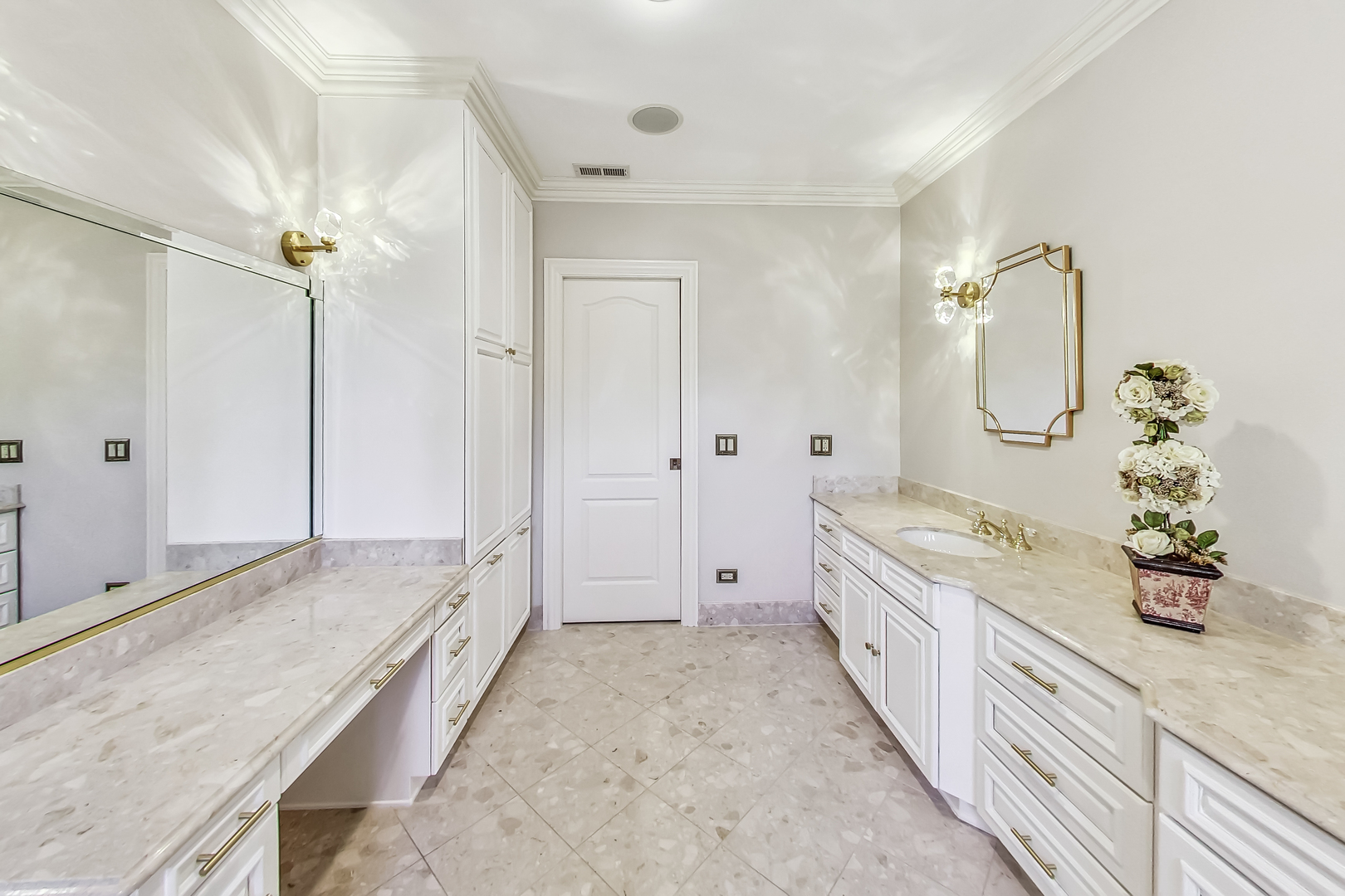 900 North Prospect Avenue Park Ridge, IL 60068 - Photo 21 of 36 a spacious bathroom with a granite countertop double vanity sink mirror and shower