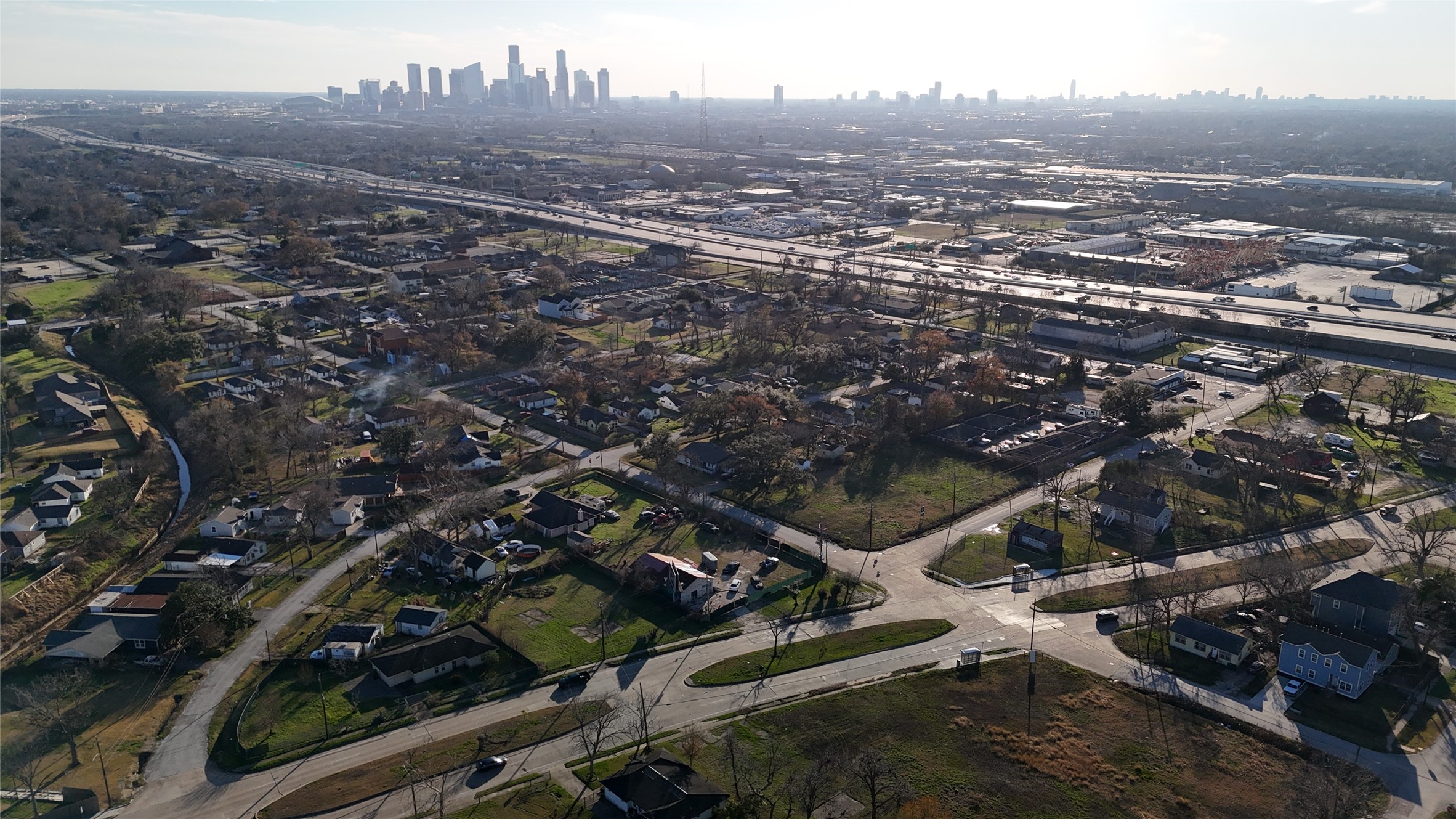 an aerial view of multiple house