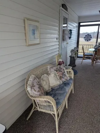 a view of a lake from a window